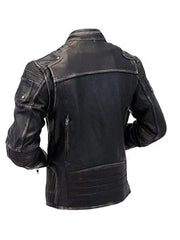 Vintage Biker Style Cafe Racer Distressed Genuine Leather Jacket