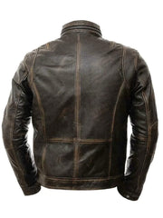 Biker Vintage Motorcycle Distressed Retro Rider Leather Jacket