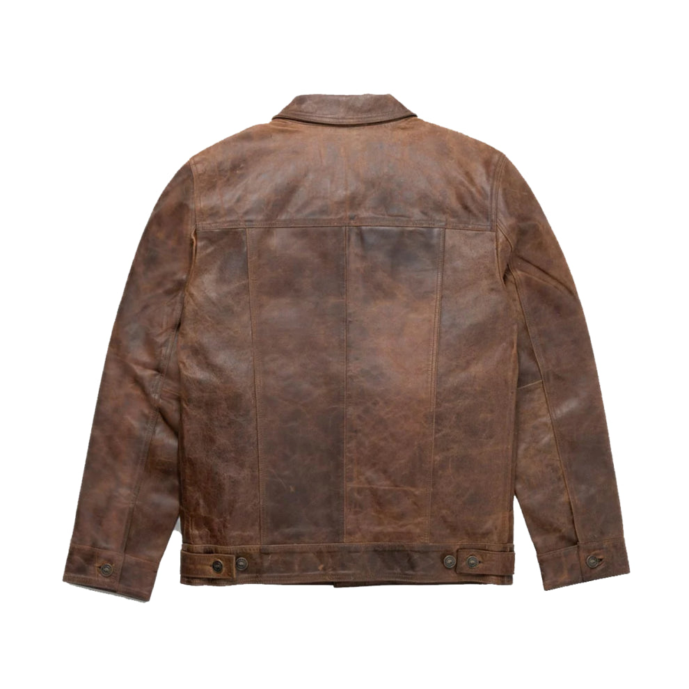 Trucker Style Genuine Leather Jacket