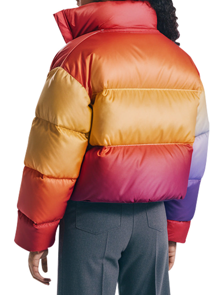 Women's Bold Multicolor Stylish Puffer Jacket