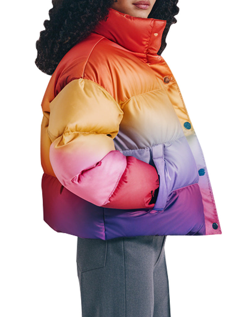 Women's Bold Multicolor Stylish Puffer Jacket