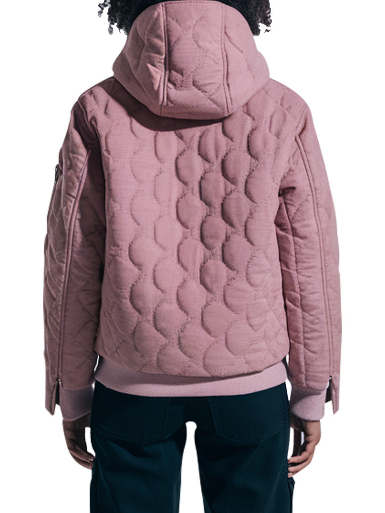 Women’s Quilted Pink Hoodie Jacket