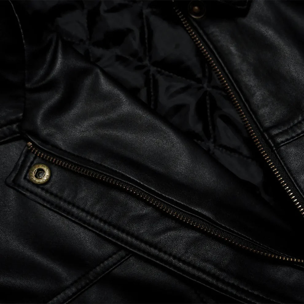 90's vintage Black leather Jacket