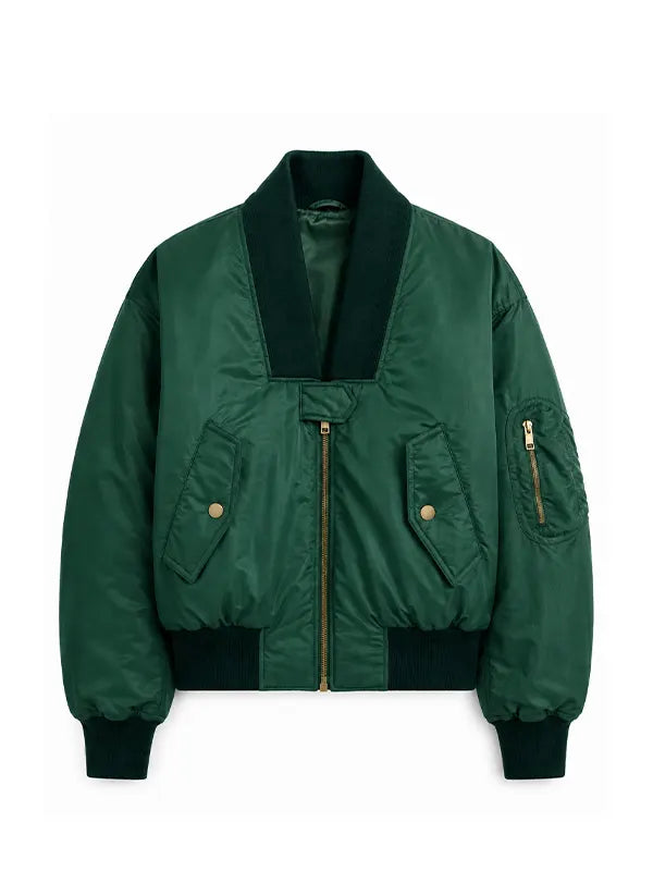 Women Satin Bomber Jacket