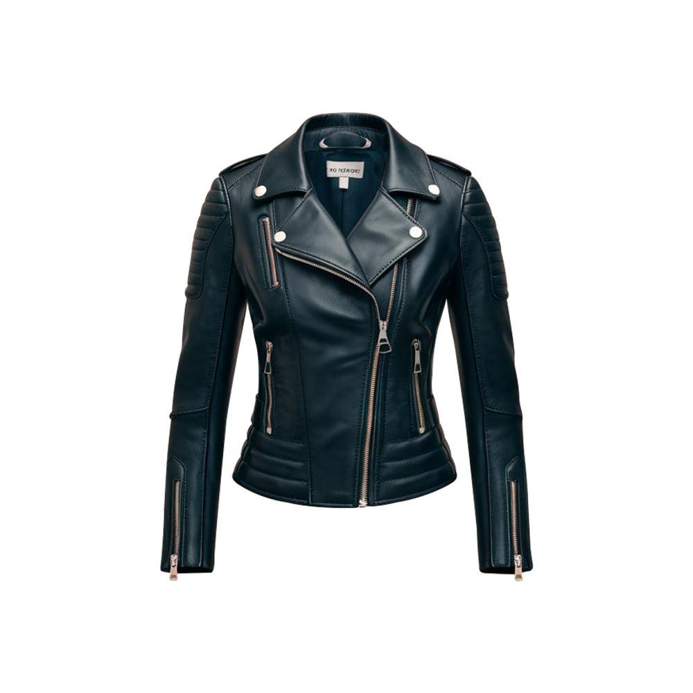 Women's Black Motorcycle Azaria Leather Jacket