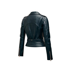 Women's Black Motorcycle Azaria Leather Jacket