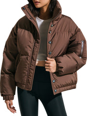 Women's Brown Oversized Puffer Jacket