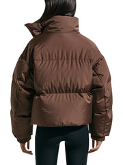 Women's Brown Oversized Puffer Jacket