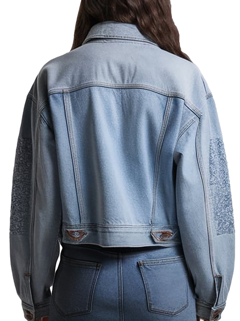 Women's Cropped Light Blue Ember Denim Jacket