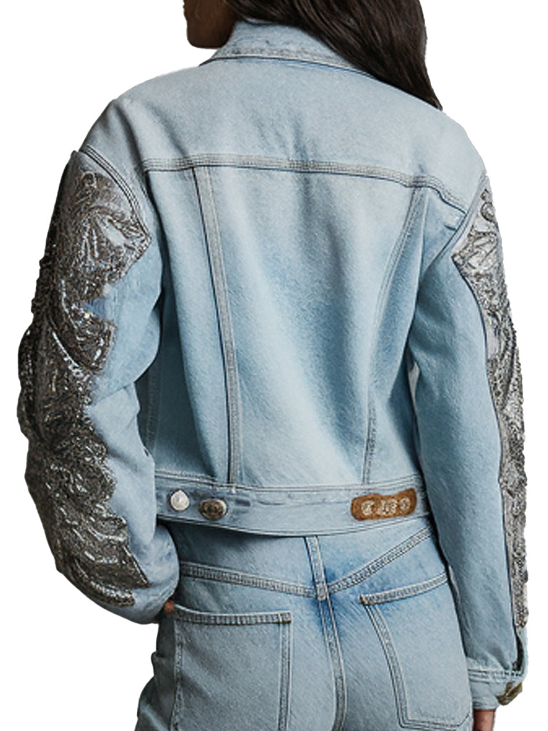 Women's Embroidered Light Blue Glade Denim Jacket