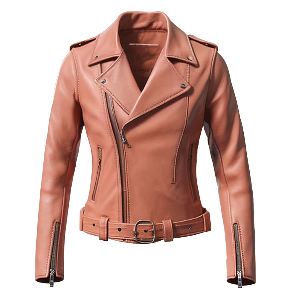 Women's Faux Leather Moto Biker Jacket