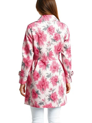 Women's Floral Print Belted Trench Coat