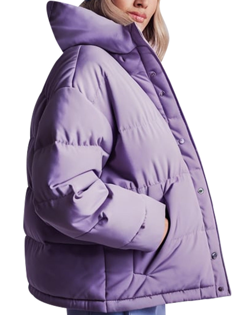 Women's Lavender Quilted Puffer Jacket