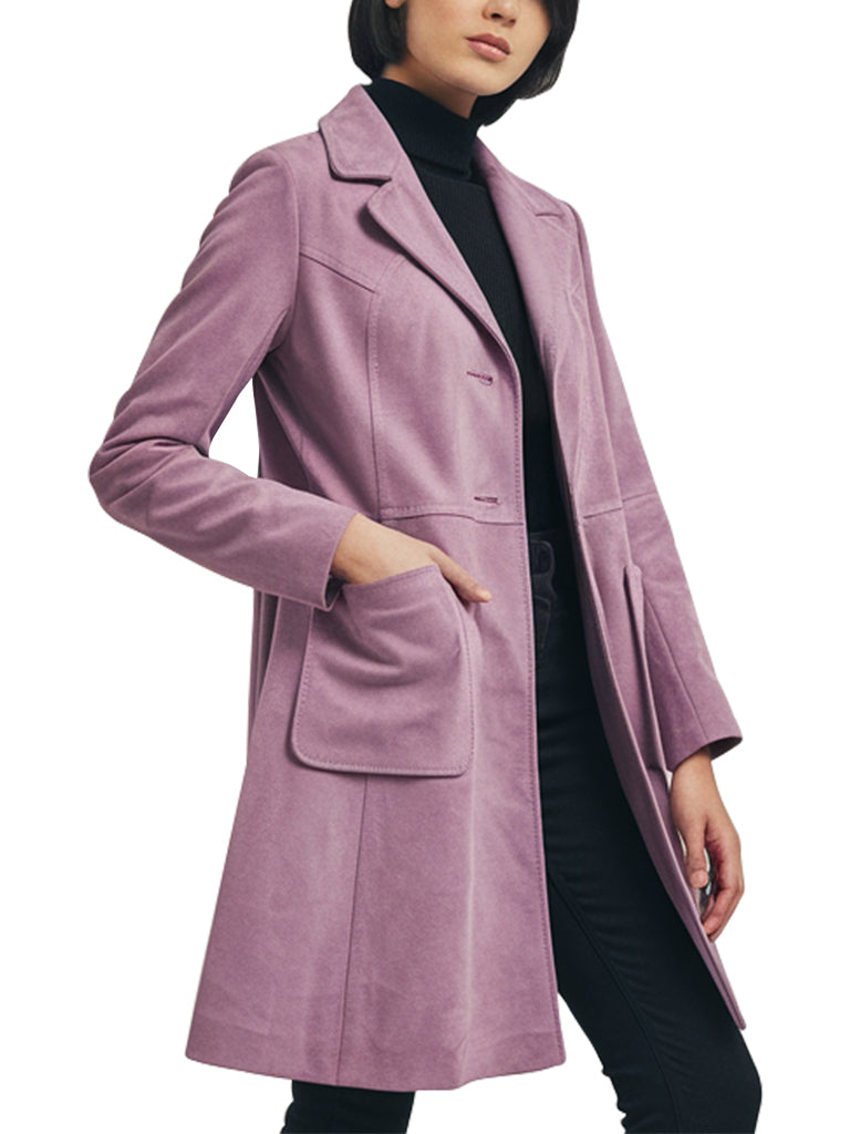 Women's Lilac Mid-Length Tailored Coat