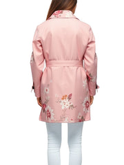 Women's Pink Floral Printed Coat