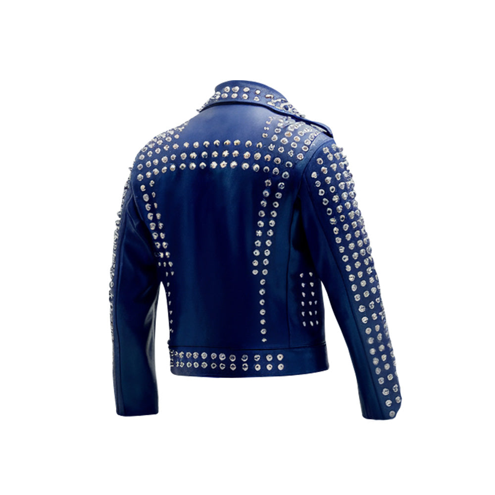 Women's Spiked Studded Leather Brando Jacket