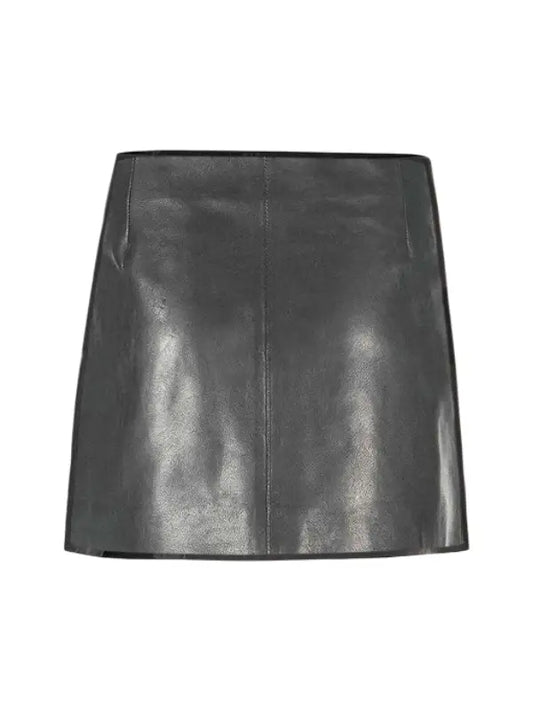 Women’s Black Asymmetrical Zip Leather Mini Skirt | Edgy High-Waist Skirt