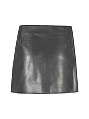 Women’s Black Asymmetrical Zip Leather Mini Skirt | Edgy High-Waist Skirt