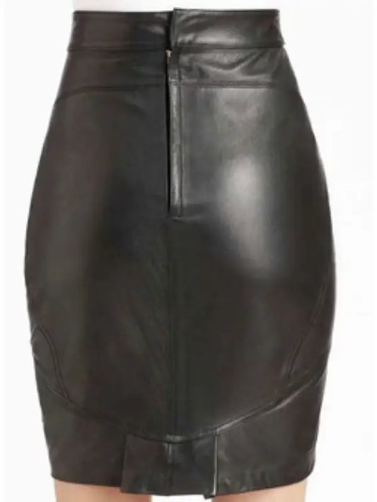 Women’s Black Leather Pencil Skirt | High-Waist Bodycon Midi Skirt