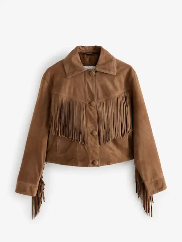 Women’s Suede Fringe Leather Jacket – Western Boho Cowgirl Style