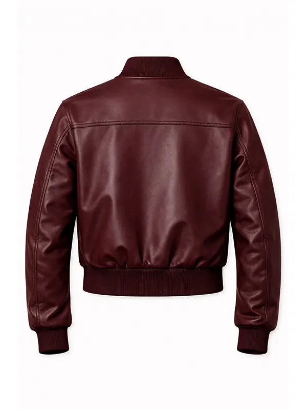 Women’s Burgundy Leather Jacket