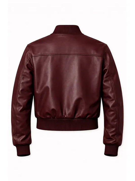Women’s Burgundy Leather Jacket