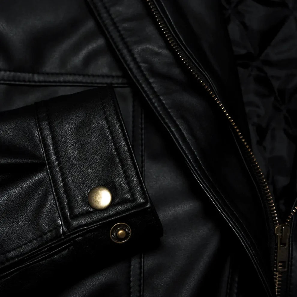 90's vintage Black leather Jacket