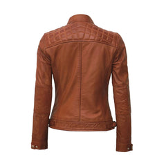 Quilted Brown Leather Jacket