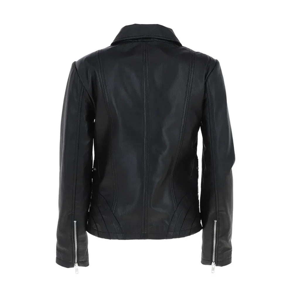 Black Cafe Racer Leather Jacket