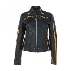 Black Biker Maple Leather Jacket