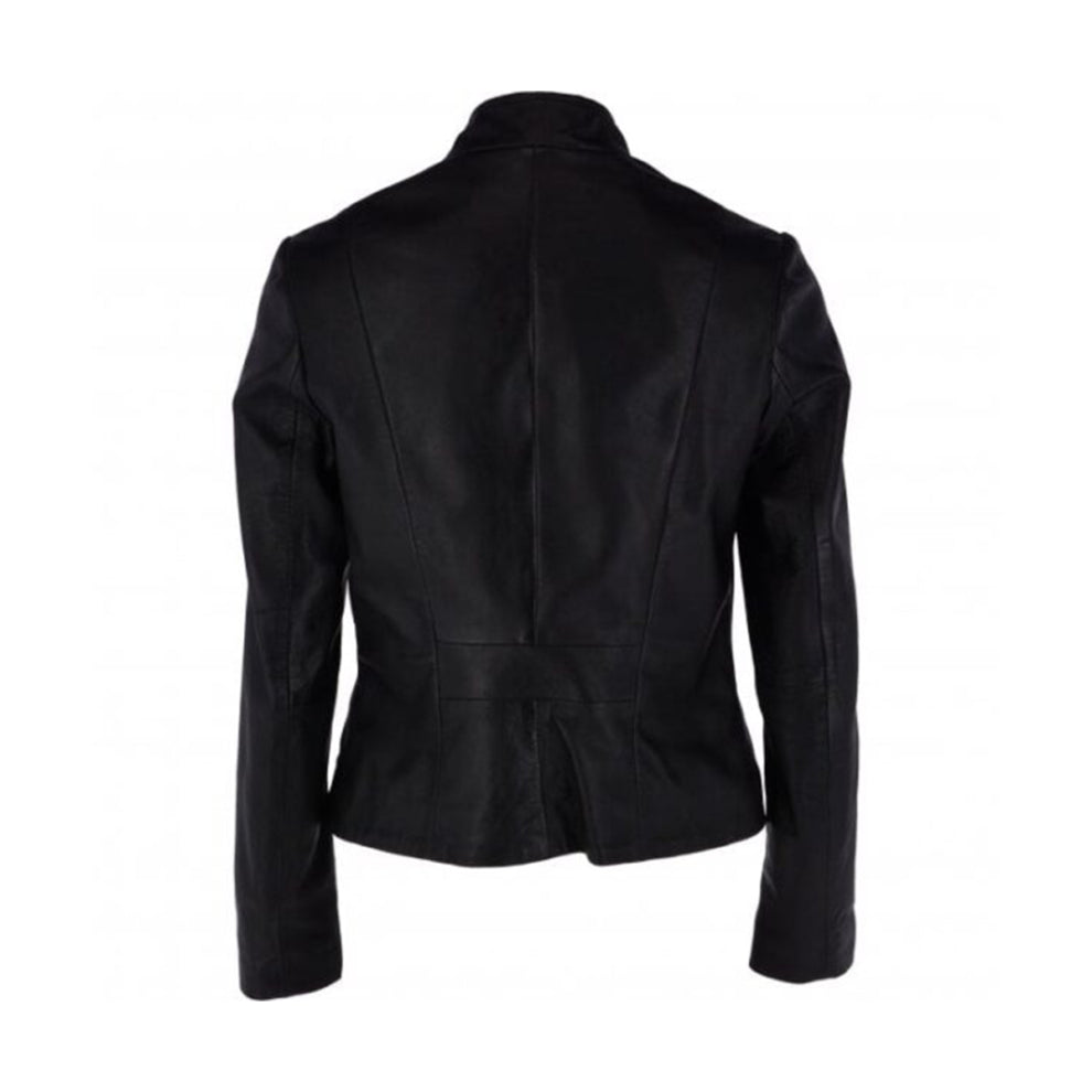 Long Sleeve Black Leather Jacket