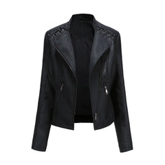 Black Biker Leather Blazer