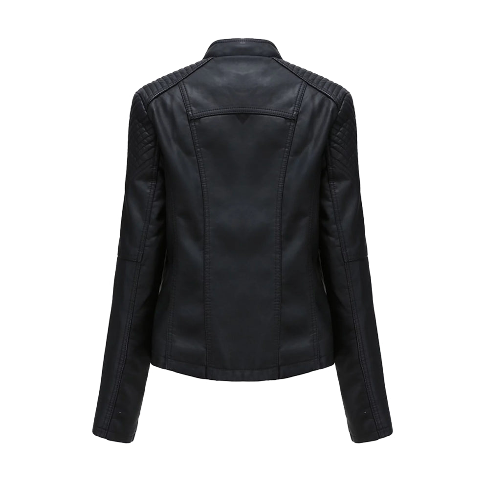 Black Biker Leather Blazer