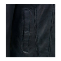 Black Trucker Biker Leather Jacket