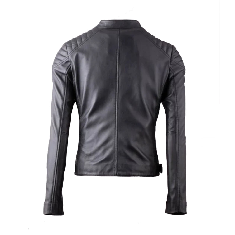 Quilted Biker Real Leather Jacket