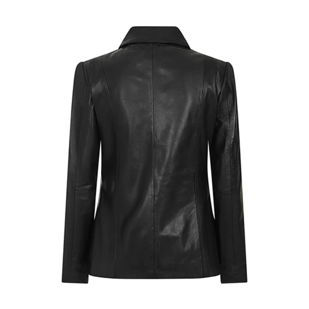 Black Shirt Style Genuine Leather Jacket