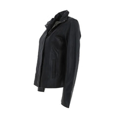 Lambskin Black Cafe Racer Leather Jacket