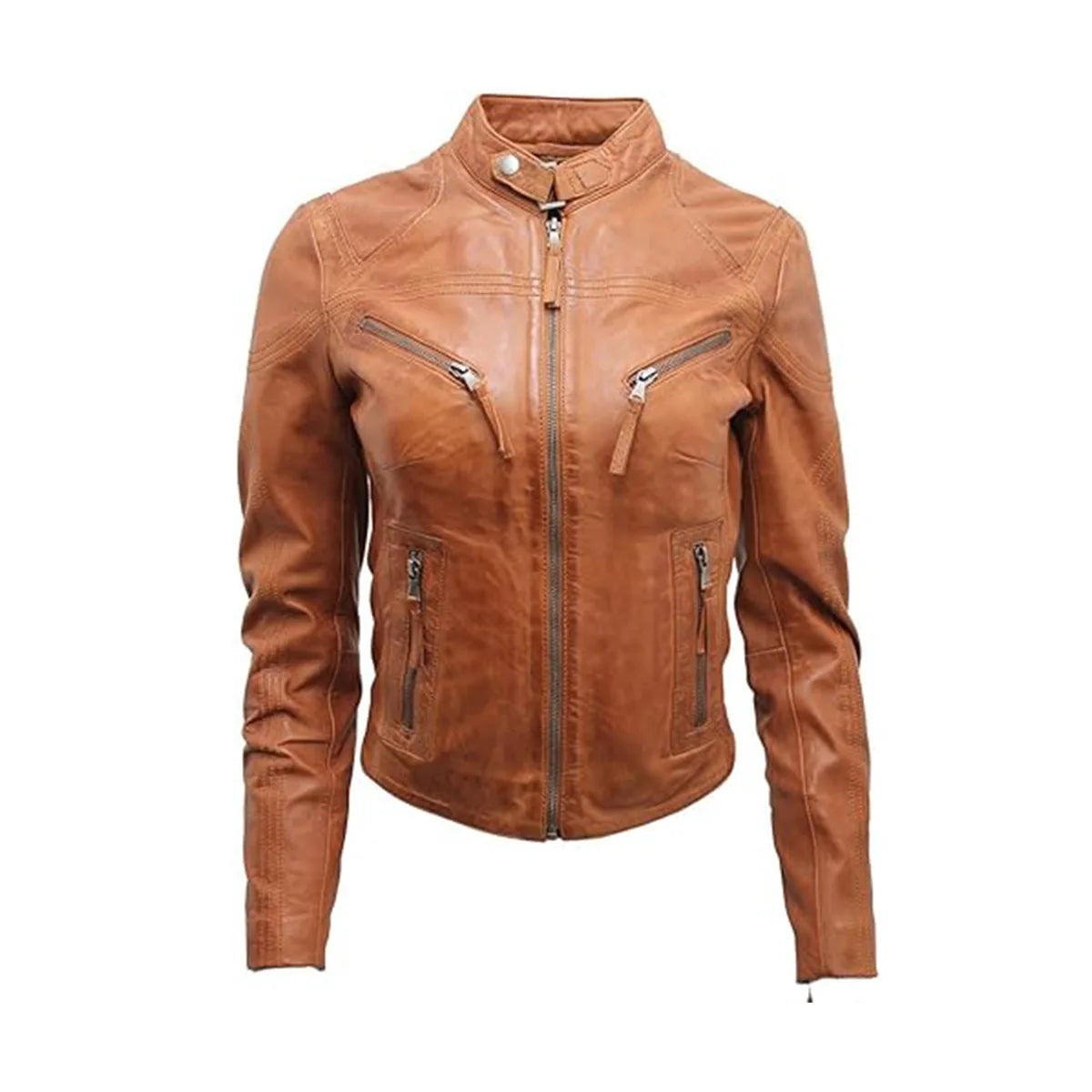 Brown Vintage Biker Leather Jacket