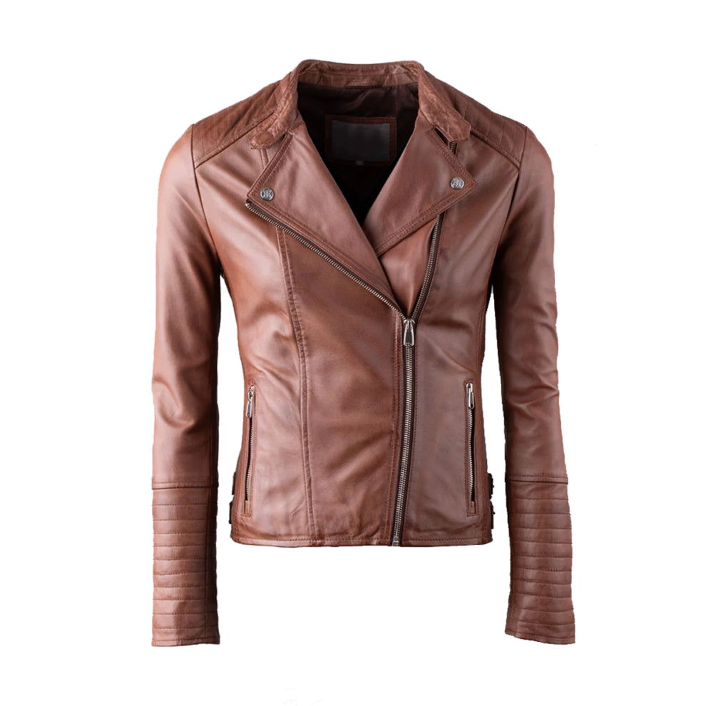 Brown Biker Genuine Leather Jacket