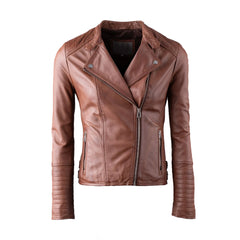 Brown Biker Genuine Leather Jacket