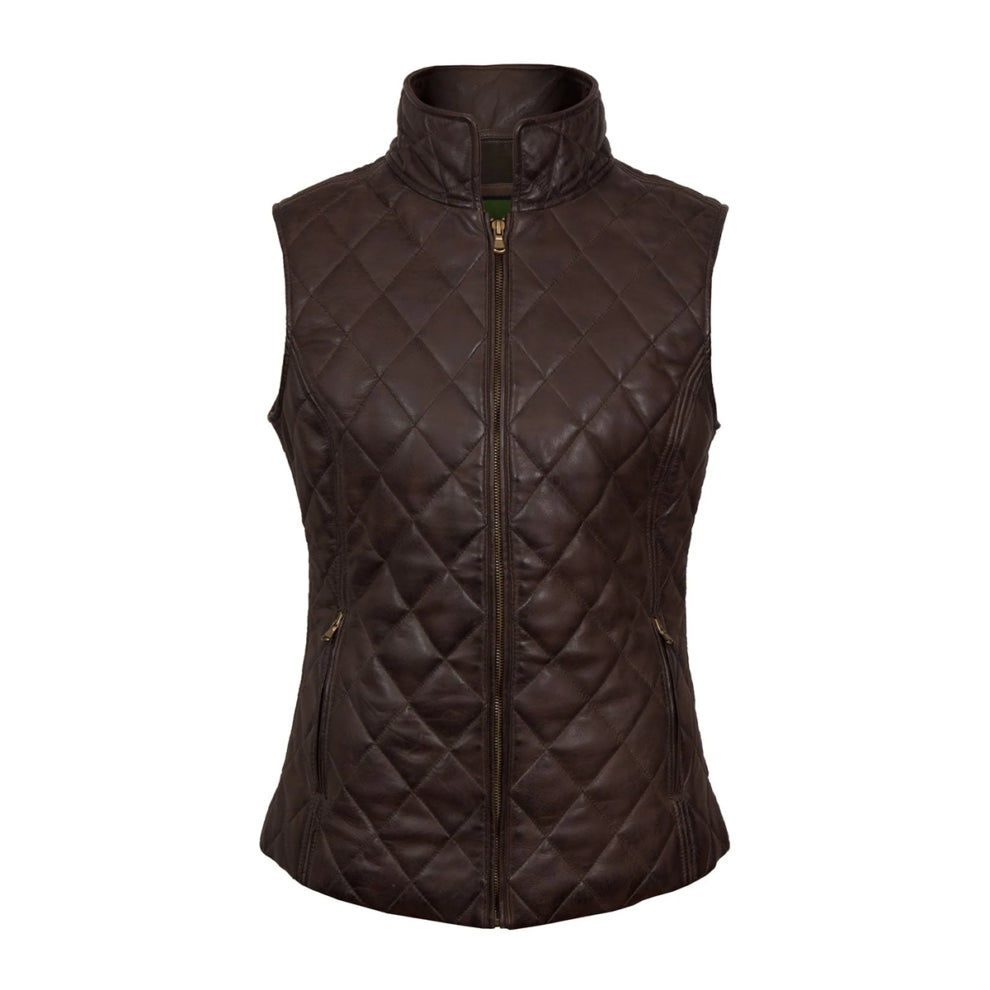 Chocolate Brown Genuine Leather Gilet