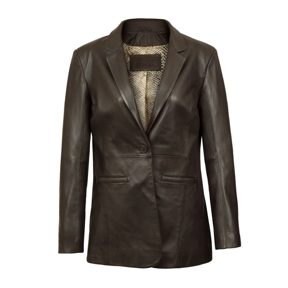 Black Genuine Leather Blazer