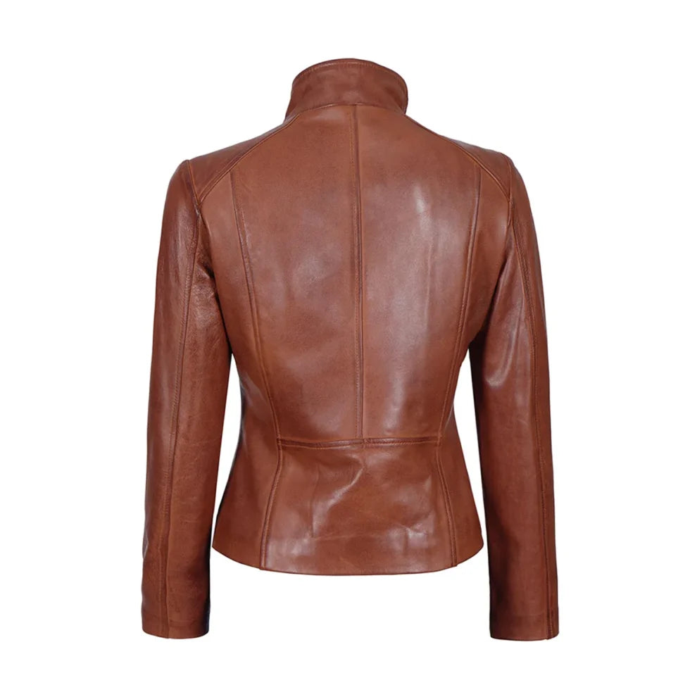 Brown Biker Leather Jacket