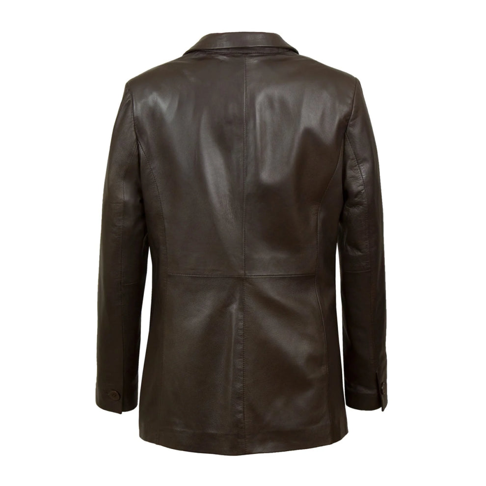 Black Genuine Leather Blazer