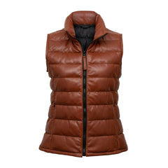 Tan Brown Genuine Leather Gilet