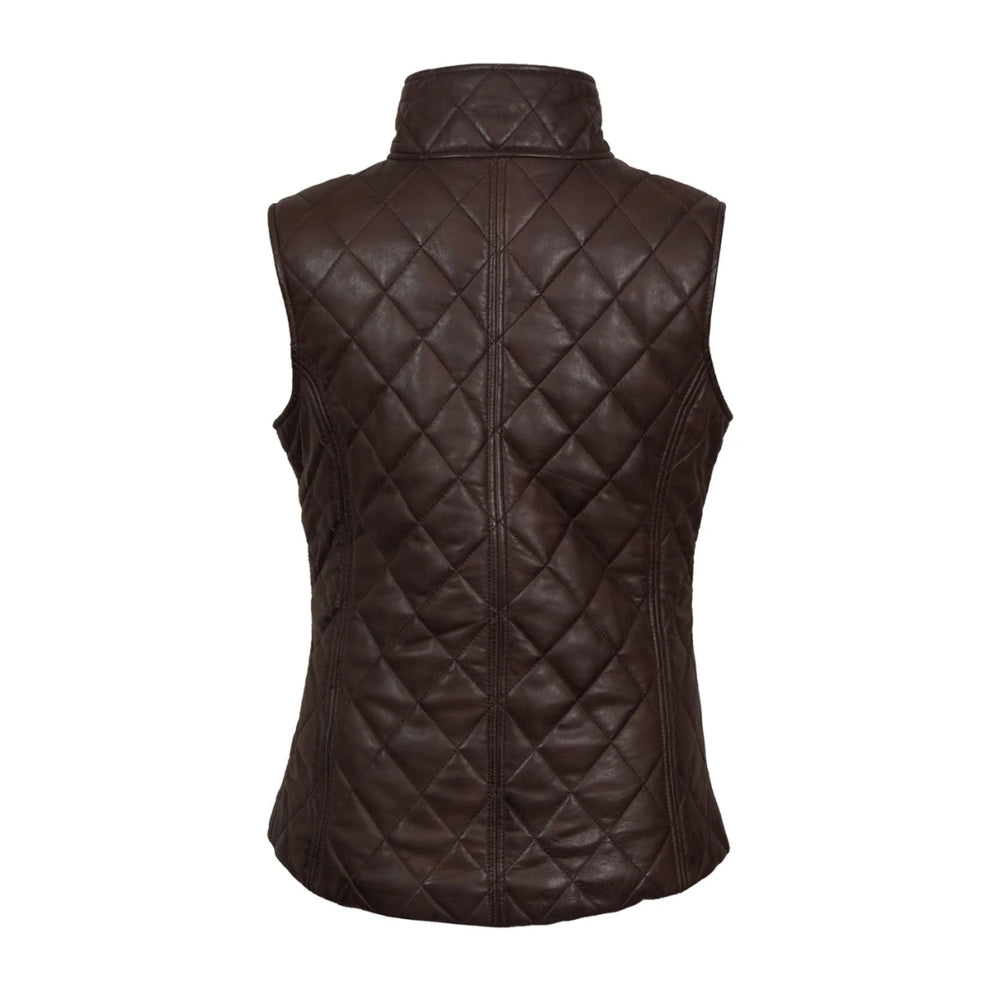 Chocolate Brown Genuine Leather Gilet