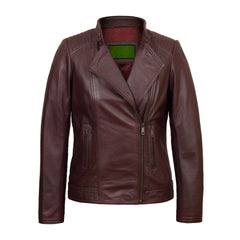 Burgundy Biker Leather Jacket