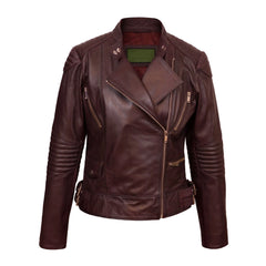 Burgundy Biker Leather Jacket