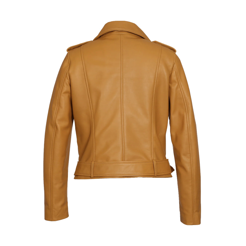 Peach Biker Leather Jacket