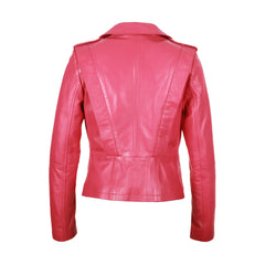 Pink Biker Style Genuine leather Jacket